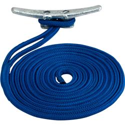 Double Braided Nylon Dock Line - Blue - 0.38 in. x 20 ft. - Durable & Soft Eye