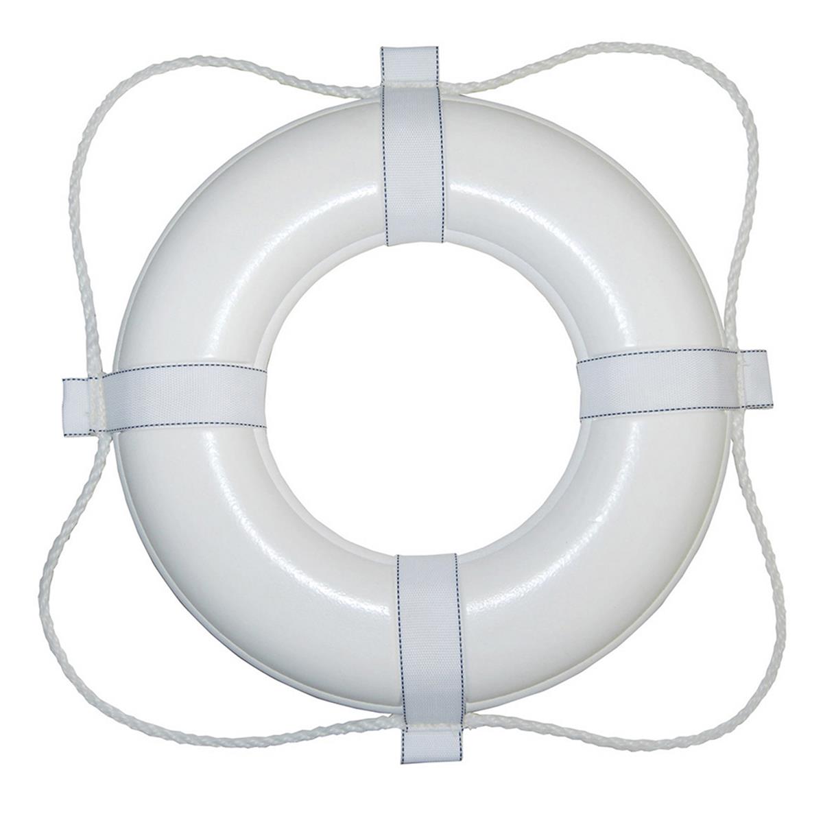 Foam Ring Buoy with White Rope - White - 30 in.