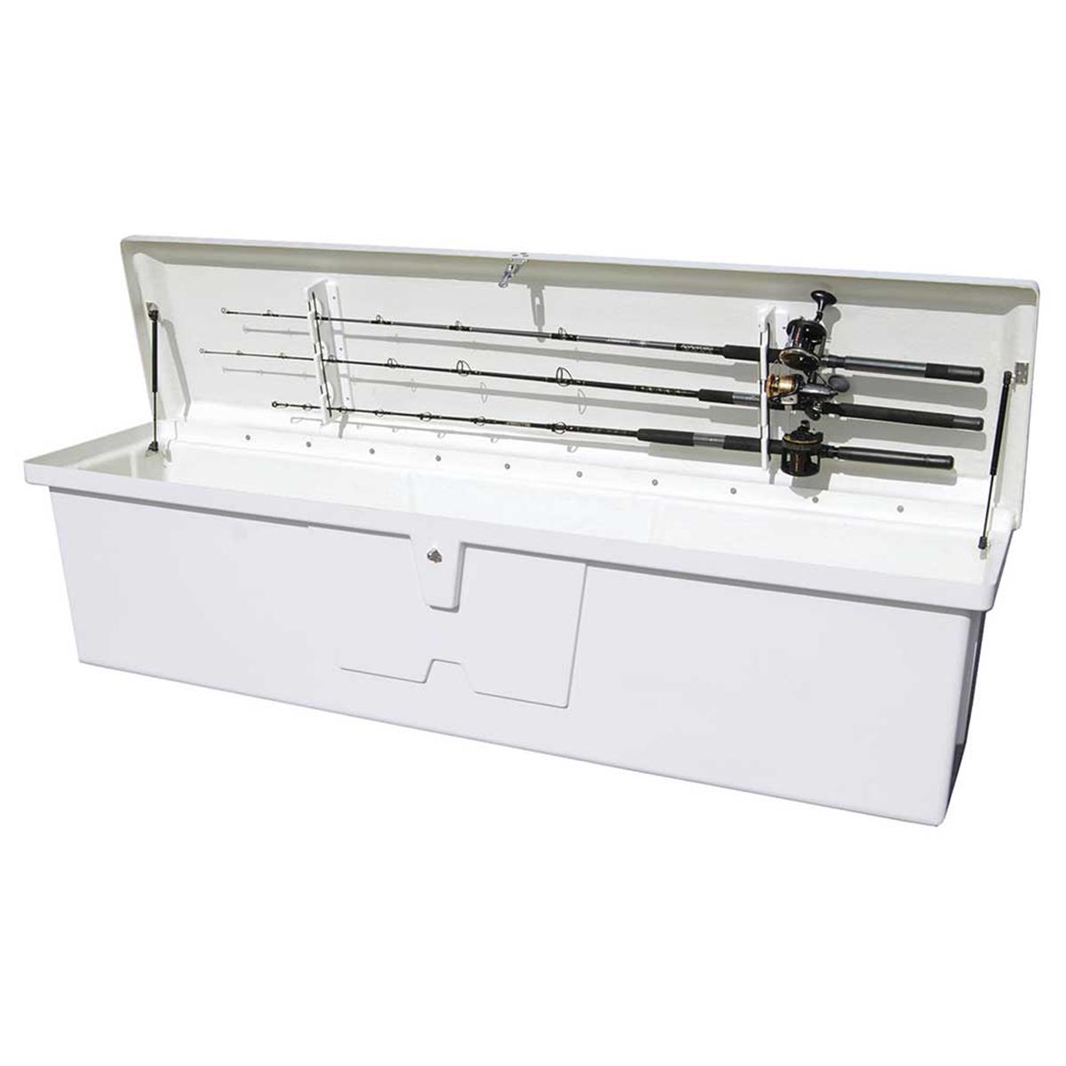 Taylor Made Stow 'N Go Fiberglass Fisherman's Dock Box White (24"H x 95"W x 22"D) | Camping World