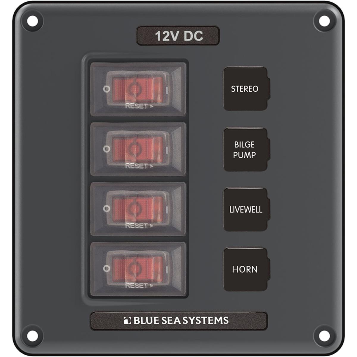 Circuit Breaker Switch Panel 4 Position - Gray