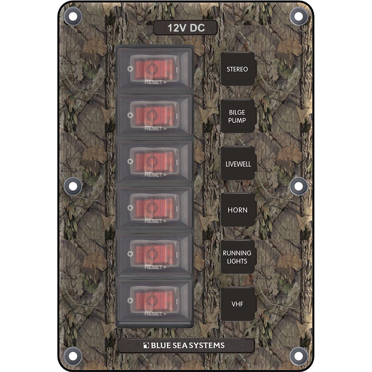 Picture of Blue Sea Systems 4325 Circuit Breaker Switch Panel 6 Position, Camo