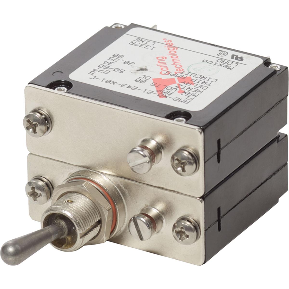 COTS Military-Grade A-Series Toggle Circuit Breaker, 2 Pole 5A