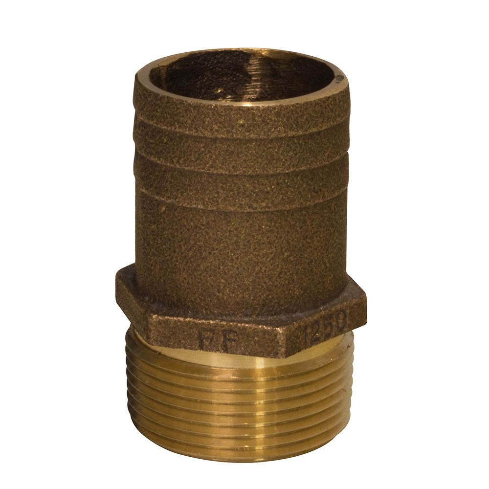 FF-2000 2 in. NPT x 2.25 in. Bronze Full Flow Pipe to Hose Straight Fitting