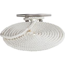Twisted Nylon Dock Line - White - 0.38 in. x 10 ft. - High Strength