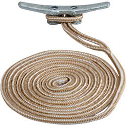 302110020G-W-1 Double Braided Nylon Dock Line - Gold & White - 0.38 in. x 20 ft. - Durable & Reliable