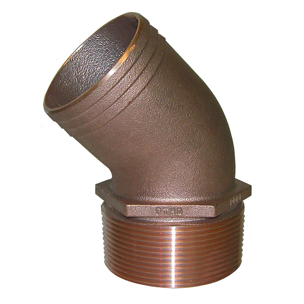 PTHD-2500 2.5 in. NPT Bronze - 45 deg Pipe to 2.5 in. Hose
