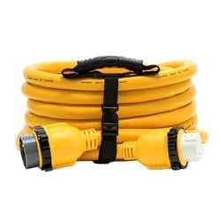 25 ft. 50 Amp Power Grip Marine Extension Cord - Black - 25 ft - Includes Locking Adapters
