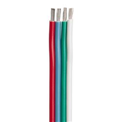 100 ft. 14-4 AWG Flat Ribbon Bonded RGB Cable, Red, Light Blue, Green & White