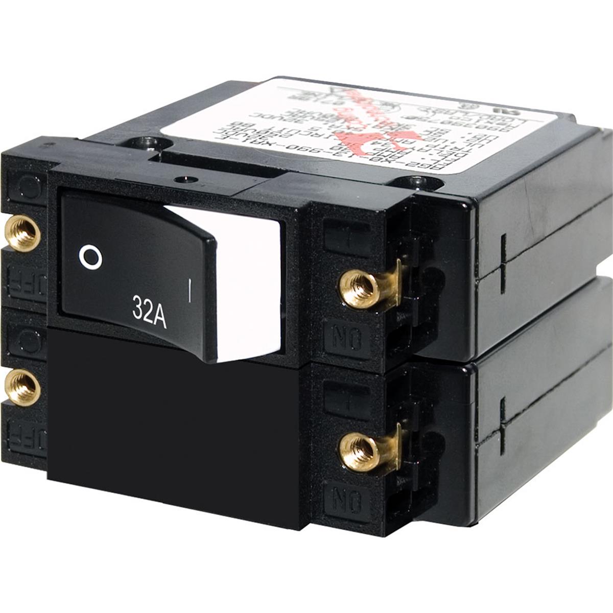 32A A-Series Raised Rocker Circuit Breaker - Double Pole