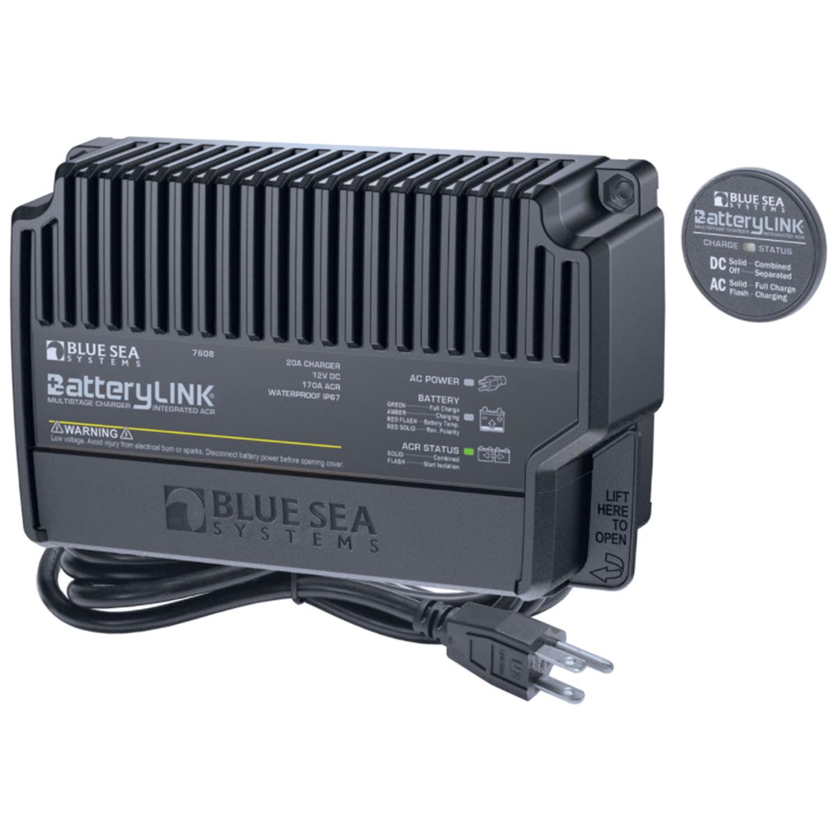Picture of Blue Sea Systems 7608 12V 20A 7608 BatteryLink Charger - 2 Bank
