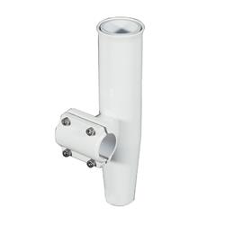 Clamp-On Rod Holder with White Aluminum & Horizontal Mount - Fits 1.90 in. O.D. Pipe