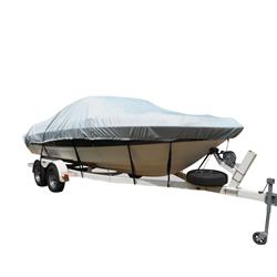 Poly-Flex Polyester Flex-Fit No.5 Boat Cover for V-Hull Boat Inboard or Outboard - Grey