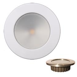 LLB-46WW-0A-WH 12 VDC Zero EMI Recessed 3.5 LED Light with White Stainless Steel Bezel - Warm White