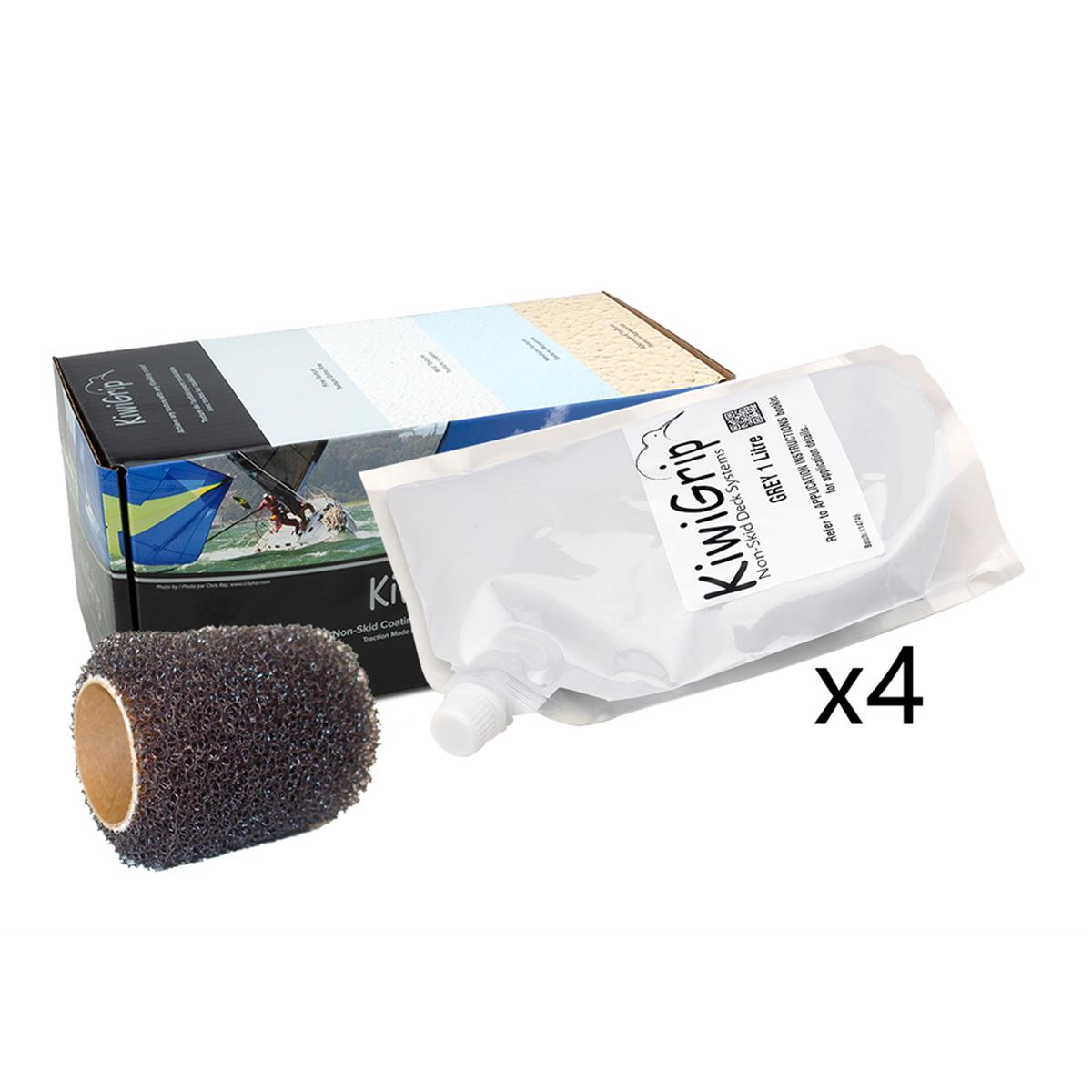 KiwiGrip with 4" Roller, Four 1-Liter Pouches in Grey | Camping World