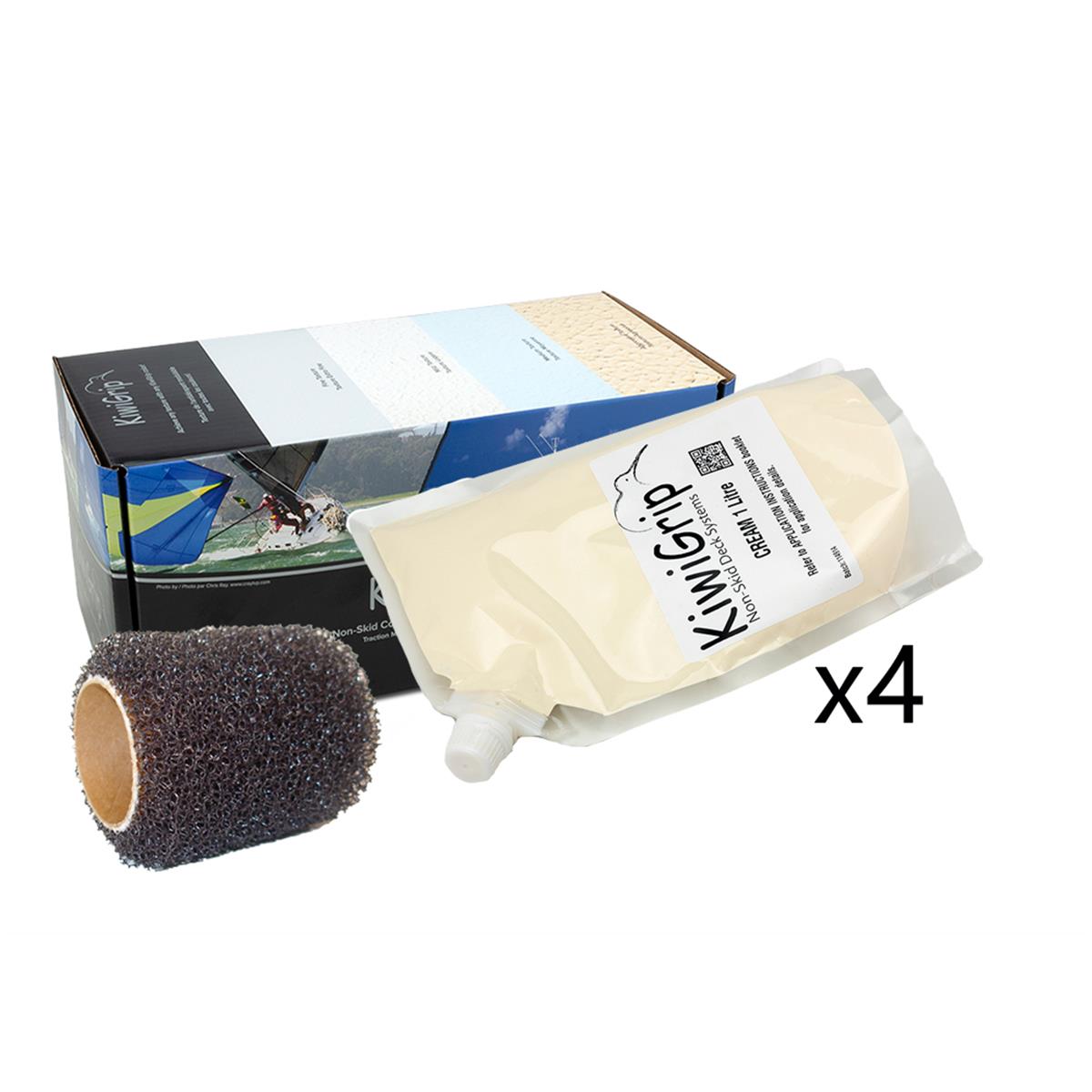 KiwiGrip with 4" Roller, Four 1-Liter Pouches in Cream | Camping World