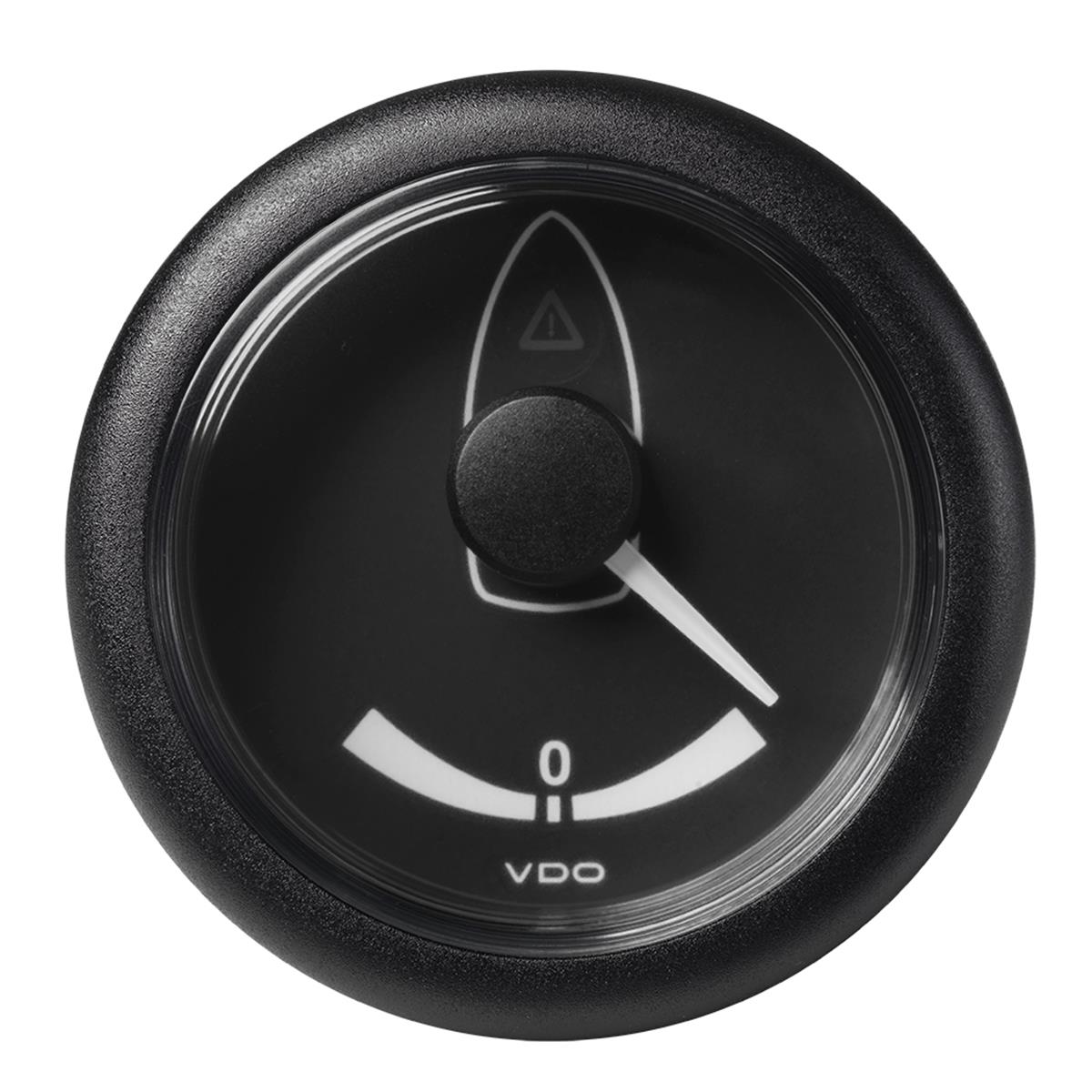 2.06 in. 40 deg ViewLine Bezel Model Rudder Angle Gauge, Black - 8 to 32V