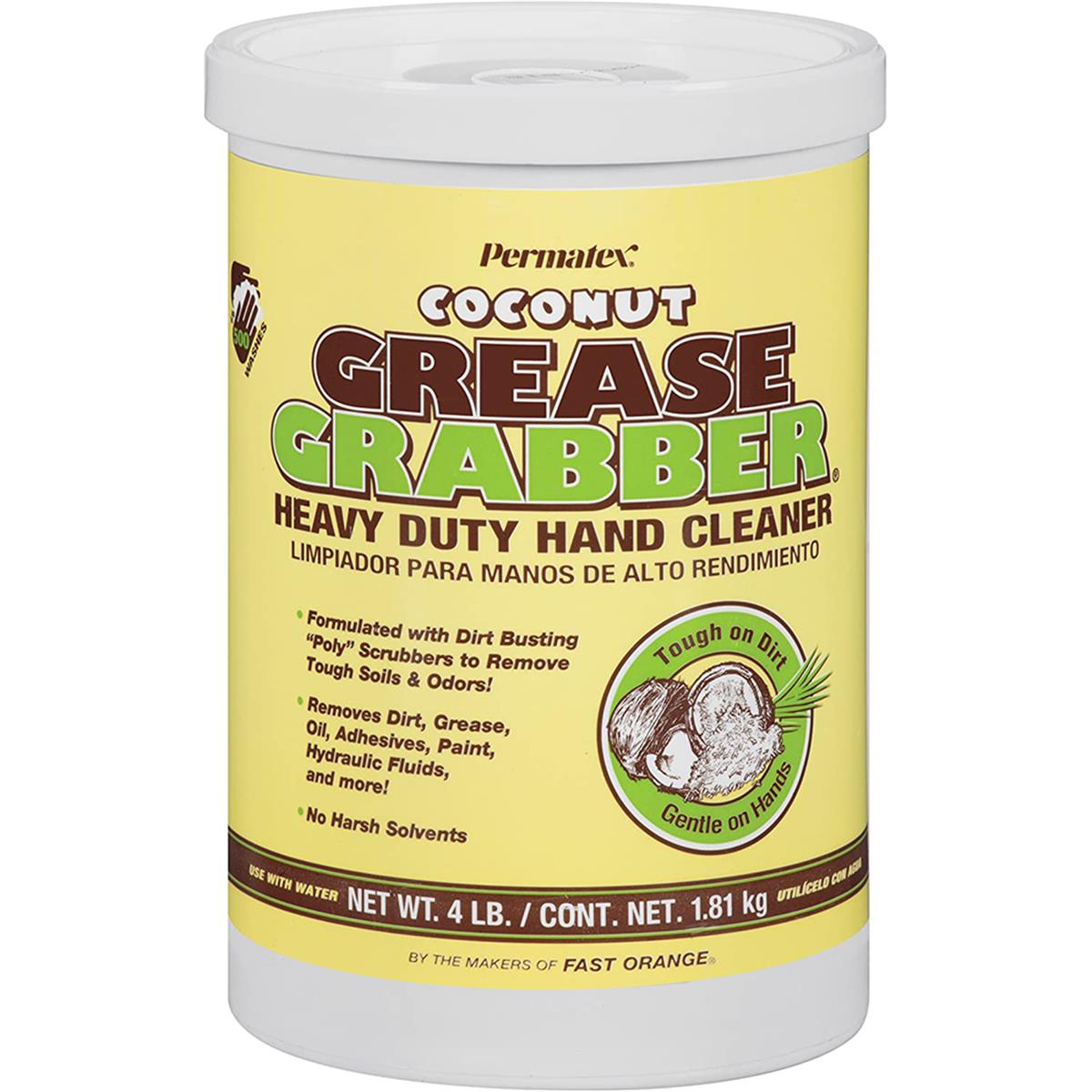 Grease Grabber Coconut Hand Cleaner Tub - 4 lbs