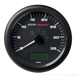 Picture of VDO Marine A2C59501782 4.25 in. 0-35 Knots ViewLine GPS Kmh & Mph Bezel Model Speedometer&#44; Black - 8 to 16V