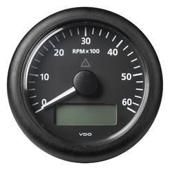 Picture of VDO Marine A2C59512393 3.37 in. ViewLine Bezel Model Tachometer with Multi-Function Display&#44; Black - 0 to 6000 RPM