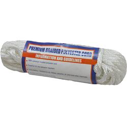 Sea-Dog  0.15 in. x 50 ft. Solid Braid Polyester Cord Hank, White