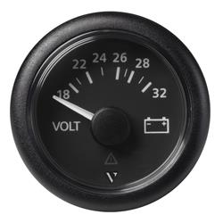 A2C59512458 52 mm 18 - 32 V Viewline Voltmeter Dial & Bezel, Black