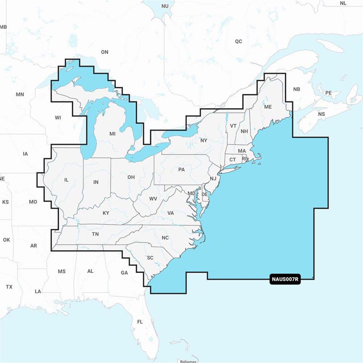 Picture of Navionics 010-C1370-30 Plus NAUS007R U.S. East Fishing Map