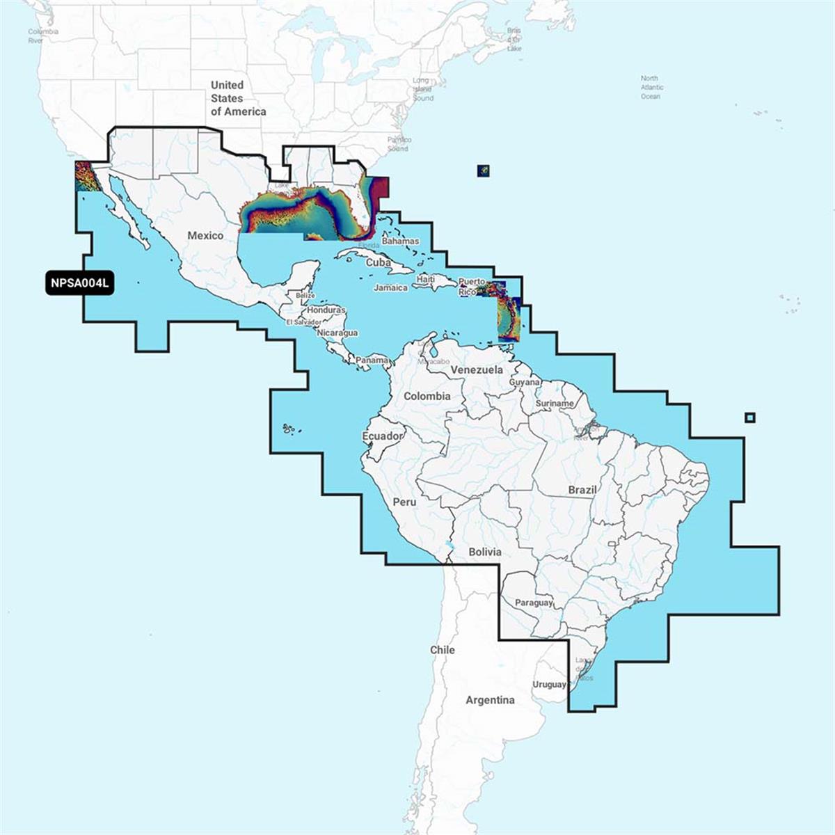 Picture of Navionics 010-C1364-40 Platinum Plus NPSA004L Mexico, Caribbean to Brazil Map