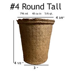 CowPots&#44; LLC #4 Rnd T (300) CowPots #4 Round Tall Biodegradable Pots - 300 pots