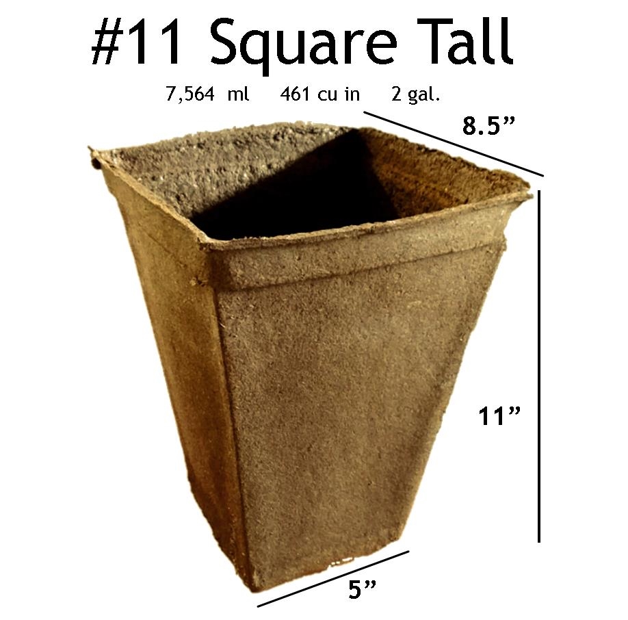 #11 Sq T (24) CowPots #11 Square Tall - 24 pots