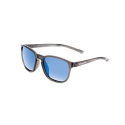 Rambler Polarized Retro Sunglasses - Crystal Grey - Grey & Blue Mirror