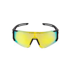 Single Lens Street & Sport Polarized Sunglasses, Matte Black & Gold Shift