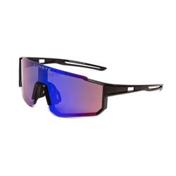 Single Lens Street & Sport Polarized Sunglasses, Matte Black & Purpl Shift
