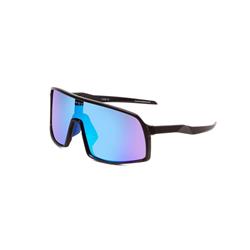 PYTHON BLK BLUE MIR Single Lens Street & Sport Polarized Sunglasses, Black & Blue Mirror