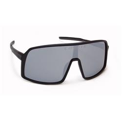 MAMBA Polarized Sunglasses - Black & Silver Mirror - Sport Style - Maximum Peripheral Coverage