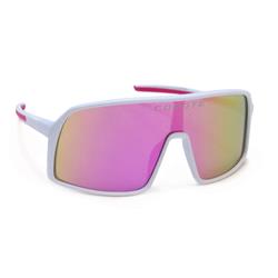 MAMBA WHITE PINK SHIFT Single Lens Street & Sport Polarized Sunglasses - White, Pink & Gold Mirror
