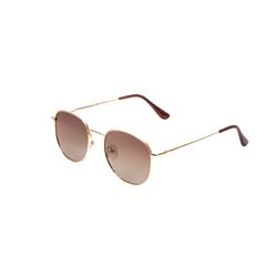 Elite Gold - brown gradient Polarized Retro Cool Sunglasses, Gold & Brown Gradient