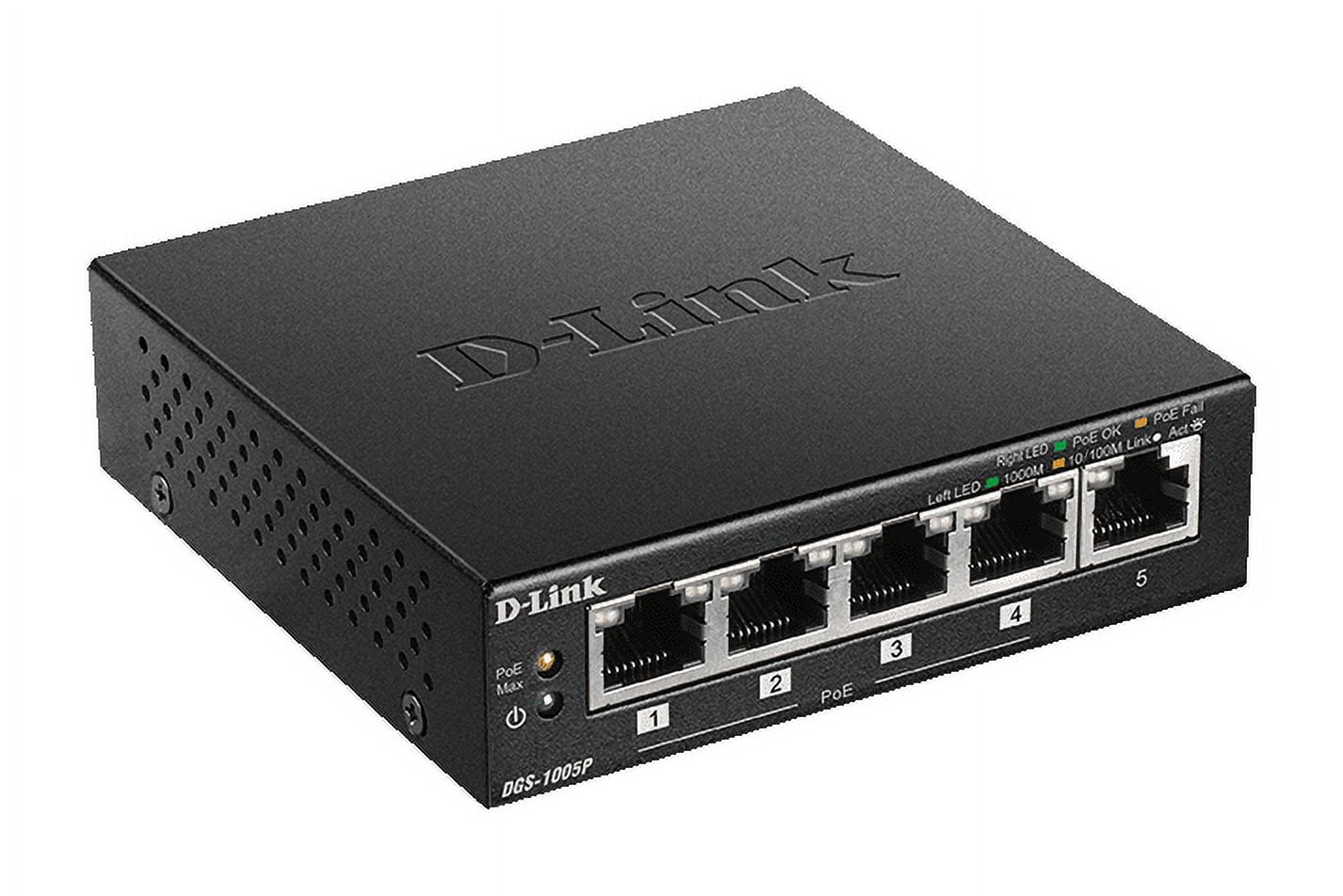 DGS-1005P 5-Port Gigabit Unmanaged Desktop Switch with 4 PoE Ports -  D-Link