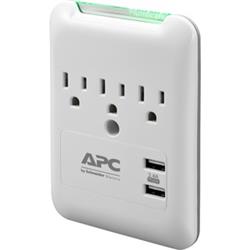 Picture of APC by Schneider Electric PE3WU3 SurgeArrest 3 Outlet Wall Tap with 5V 3.4A 2 Port USB Charger