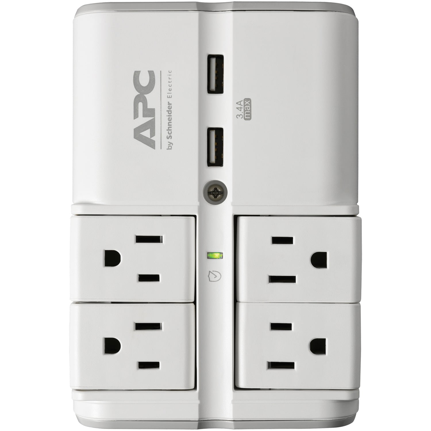 Picture of APC by Schneider Electric PE4WRU3 2 x USB SurgeArrest Essential 4-Outlet Surge Suppressor-Protector