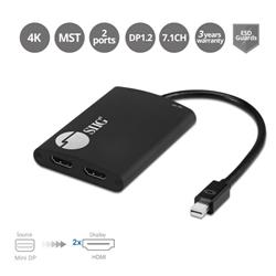 MDP TO HDMI MST HUB,21.6GBPS,DUAL HDMI FOR 4K30HZ,MIRROR/ EXTEND AND PANORAMIC V