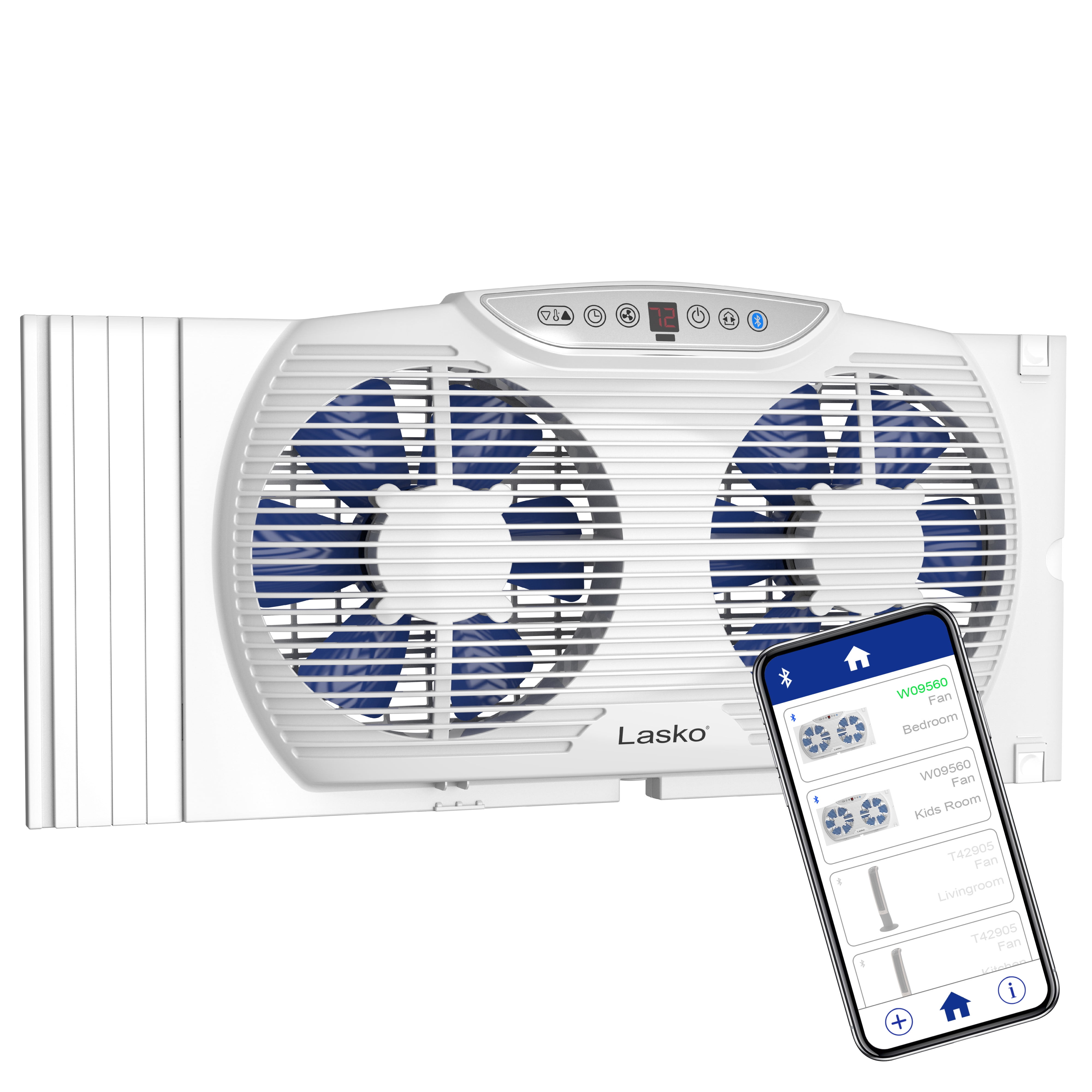 Picture of Lasko Products W09560 Twin Window Fan with Bluetooth