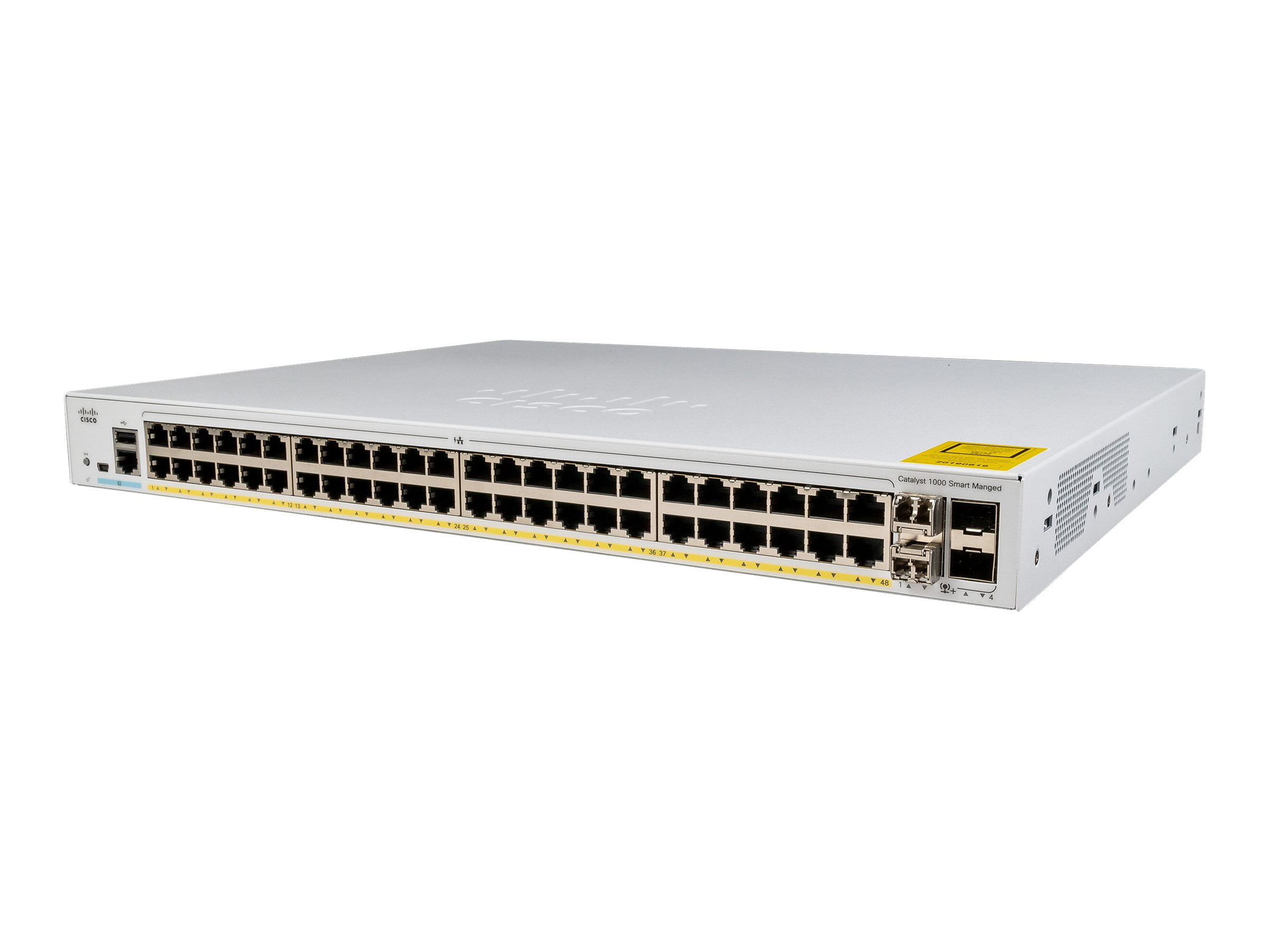 Picture of Cisco C1000-48P-4X-L Ethernet Switch - 48 Ports - Manageable - 2 Layer Supported - Modular - POE