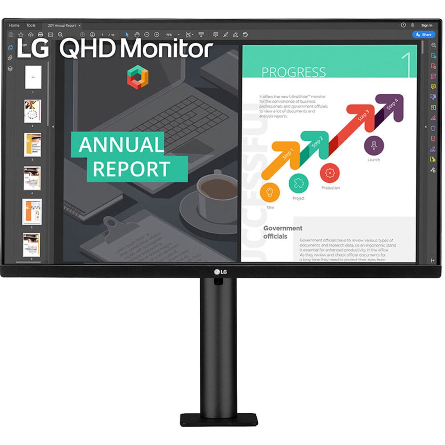 Picture of LG Commercial 27BN88Q-B 27 in. 2560 x 1440 IPS USBC HDMI 2.0 Monitor with Speaker, Black