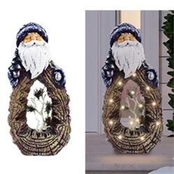GT 21 in. LED Wood Santa Statue