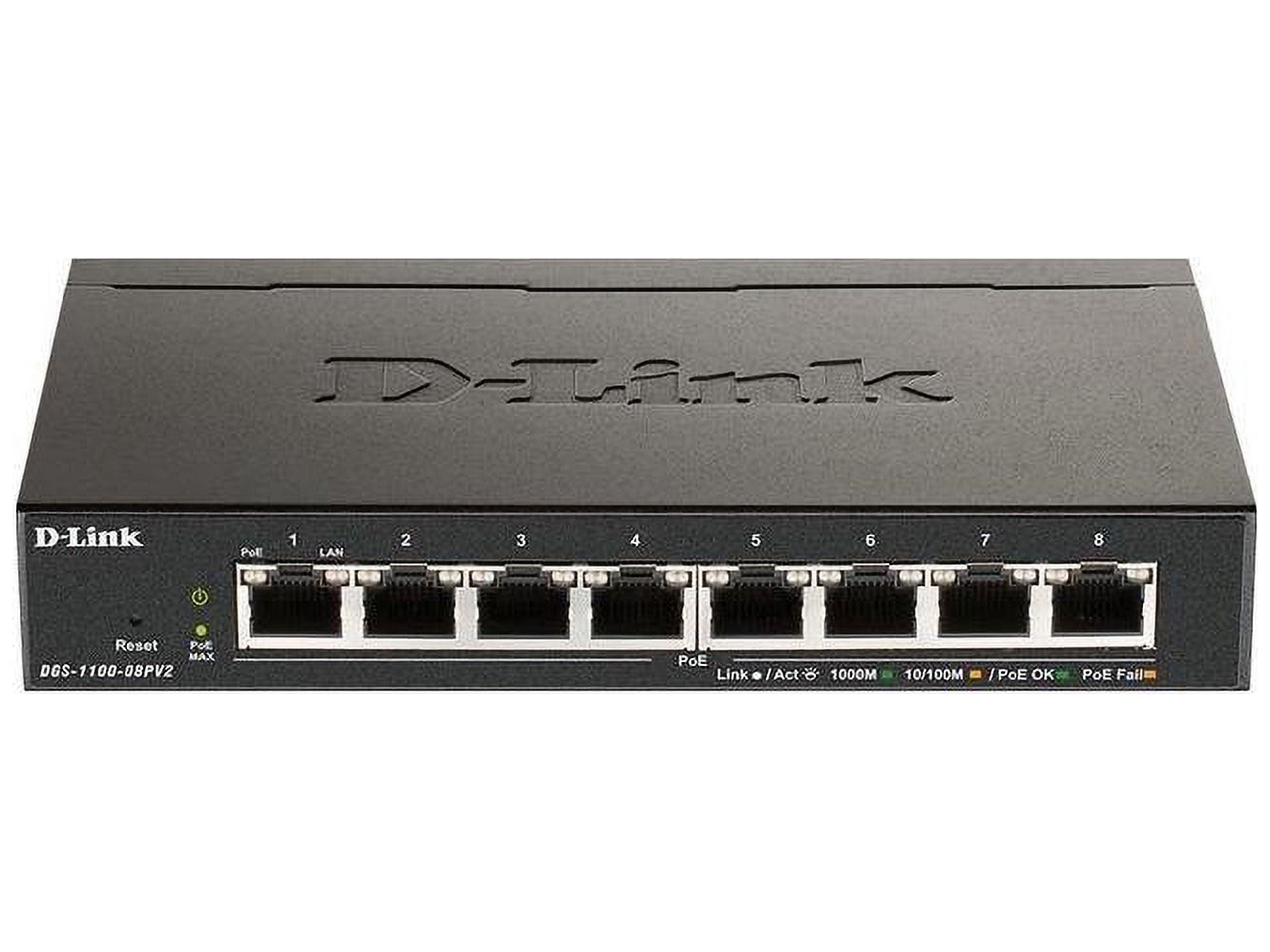 Picture of D-Link Business DGS-1100-08PV2 8 Port Gig PoE Smart Switch, Black