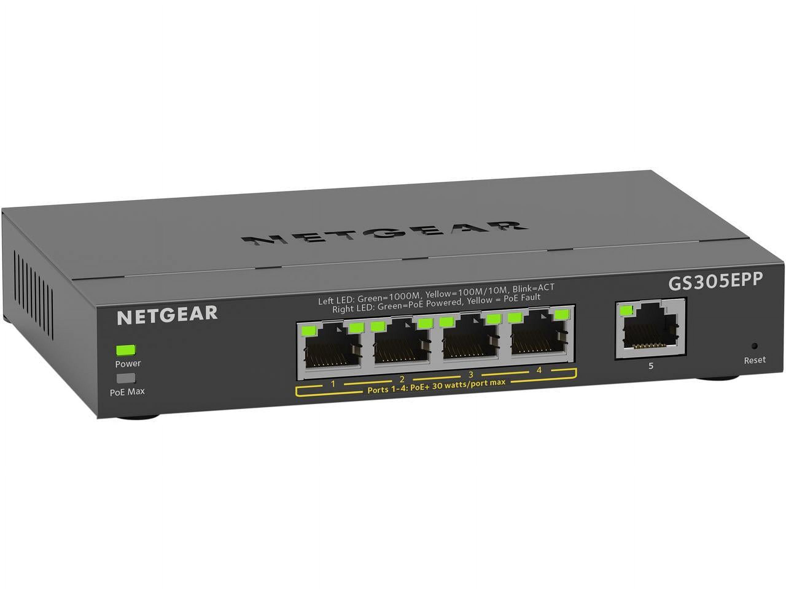 Picture of Netgear GS305EPP-100NAS 5 Port GB HP PoE Smart Plus Smart Managed Switch