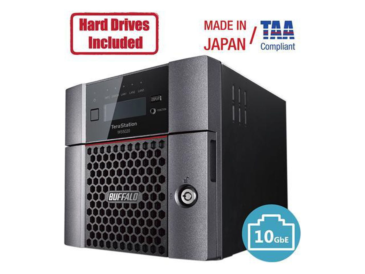 Picture of Buffalo Americas WS5220DN08S9 TeraStation 5220DN Windows Server IoT 2019 Standard 8TB 2 Bay Desktop NAS Hard Drives Included RAID iSCSI
