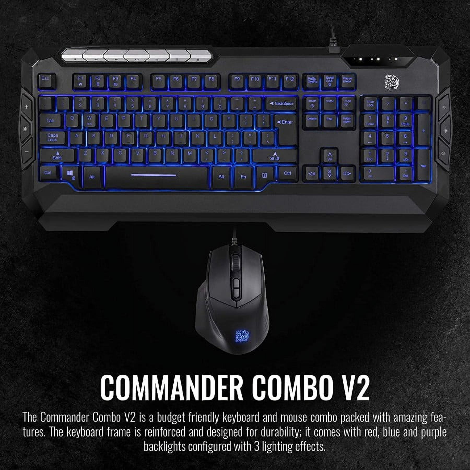 Thermaltake CM-CMC-WLXXMB-US Commander Combo V2 Keyboard & Mouse Set, Black