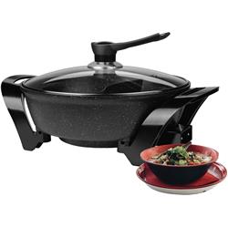 Picture of Brentwood SK-72BK Electric Non-Stick 6-Quart Shabu Pot with Divider, Black