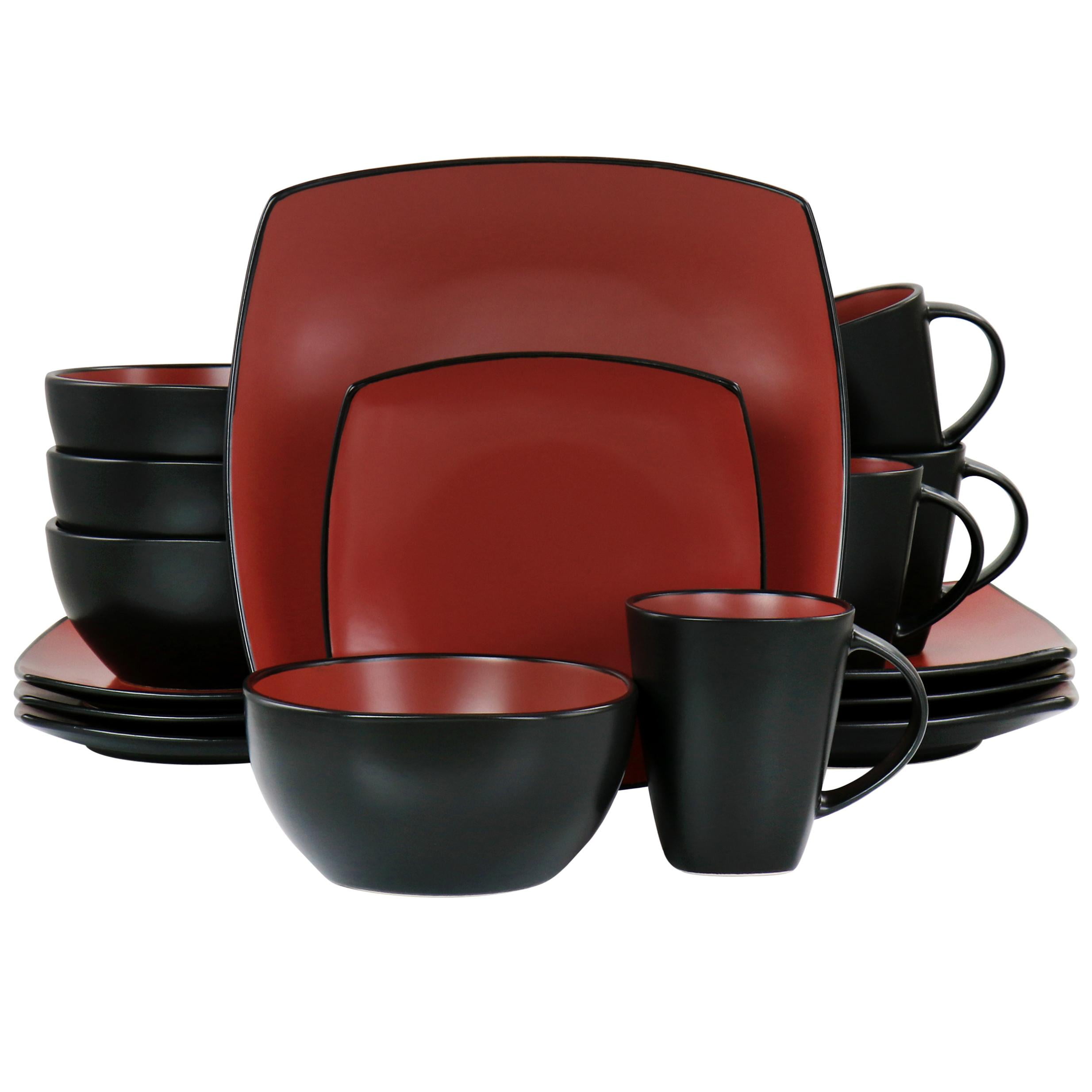 130935.16 Soho Lounge 16 Piece Dinnerware, Brick Red -  Gibson